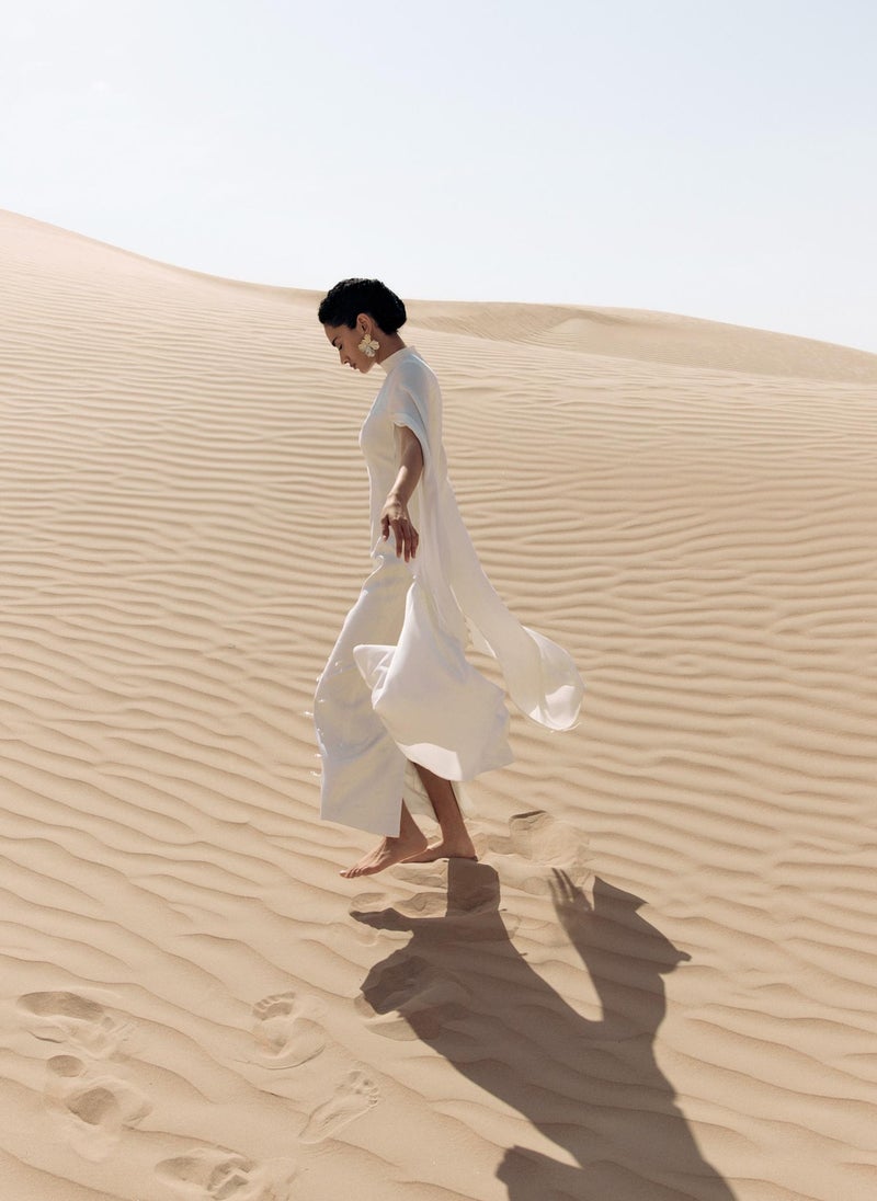 Lichi Maxi dress with loose sleeves and skirt embellishment - Image 5
